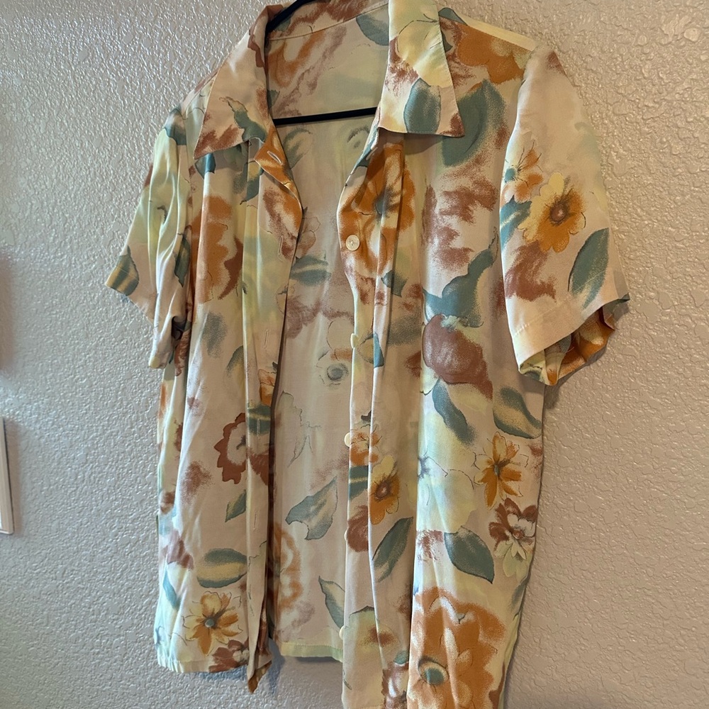 Floral Short Sleeve Button-Up Shirt